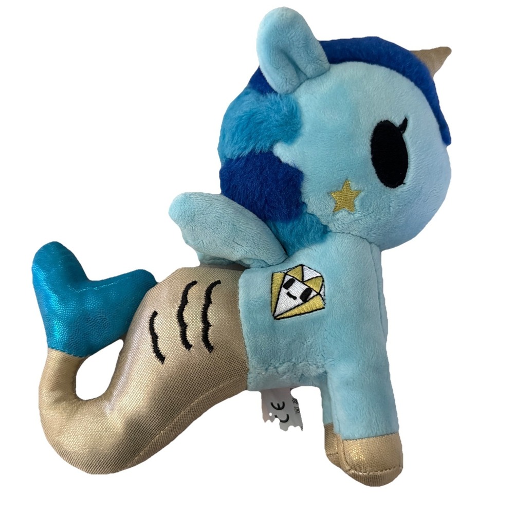 Tokidoki Mermicorno Plush CORSICA 7" Unicorn Mermaid Toy Aurora Blue Gold Stars